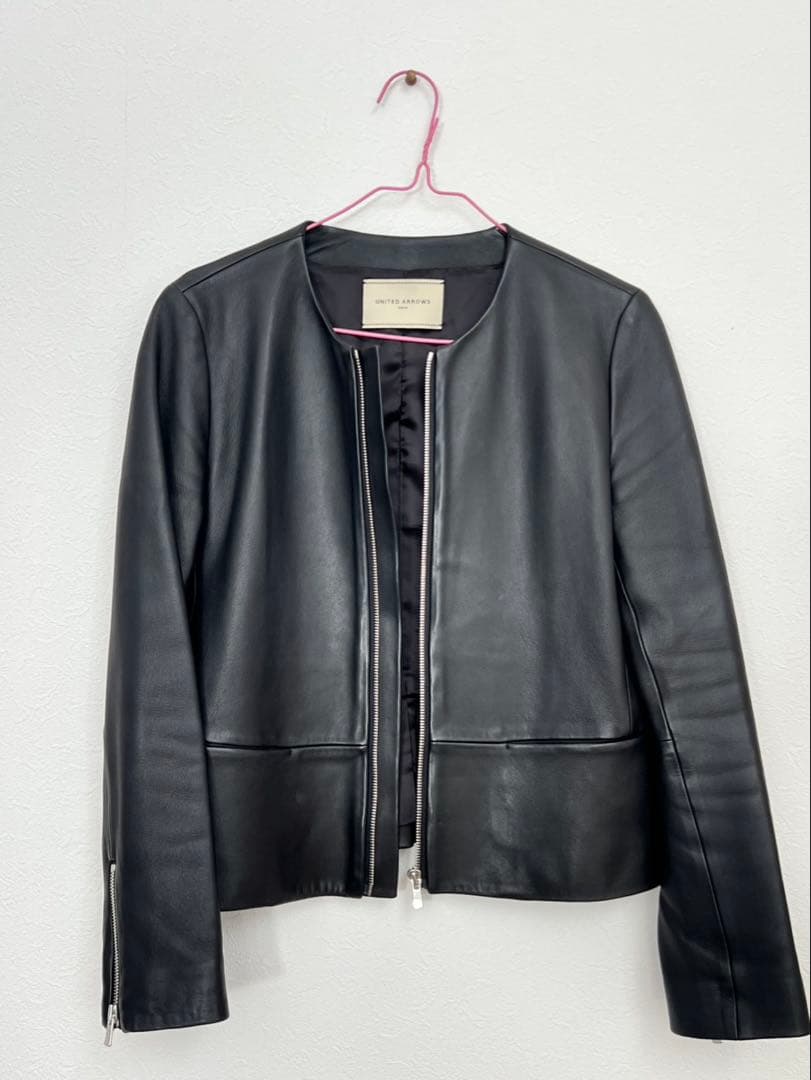 美品 UNITED ARROWS レザージャケット　ブラック