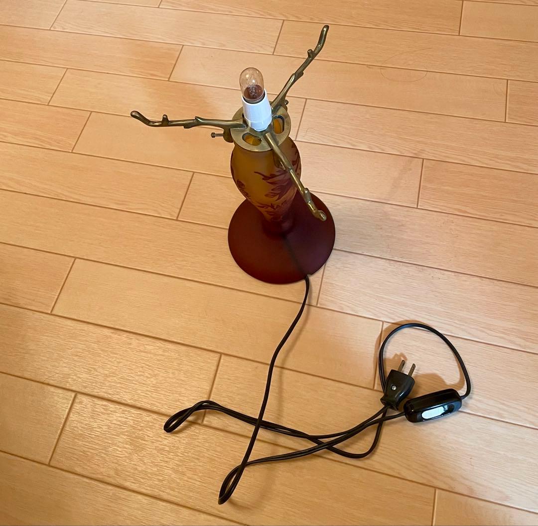 エミール・ガレ　アールヌーヴォー調 花文様 ガラス テーブルランプ 照明