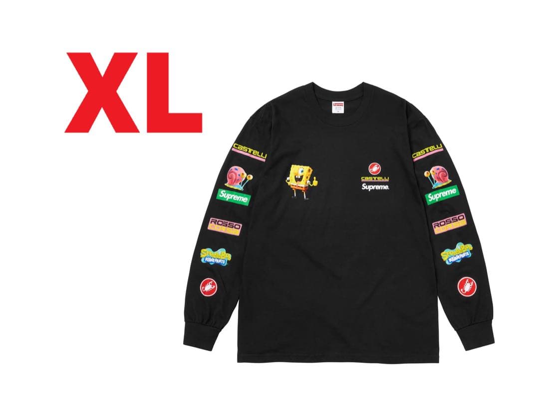 美中古 Supreme スポンジボブ ロンT 黒