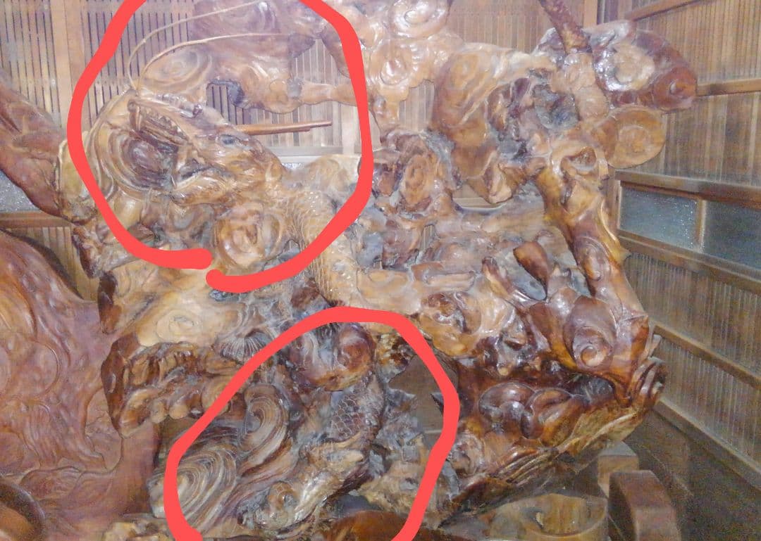 竜 龍 昇り龍 ドラゴンズ 欅 置物 衝立 パーテーション 一刀彫 天然無垢材