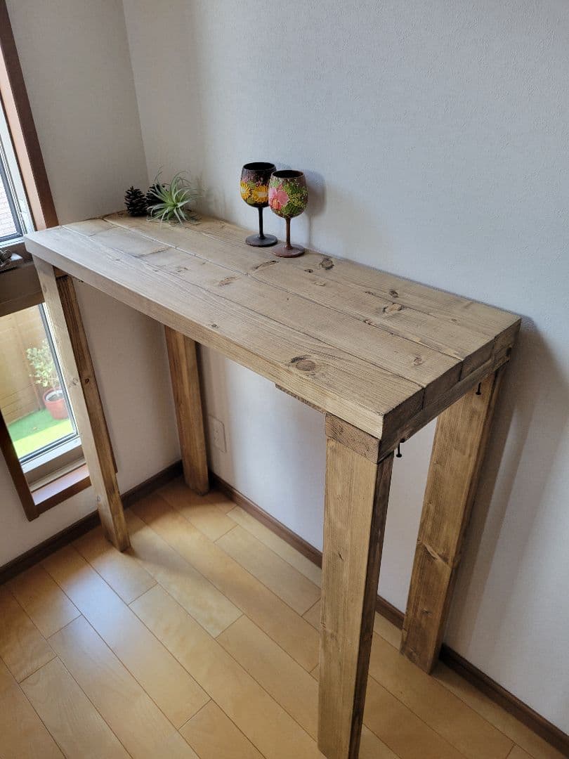 木製カウンターテーブル 高めのテーブル