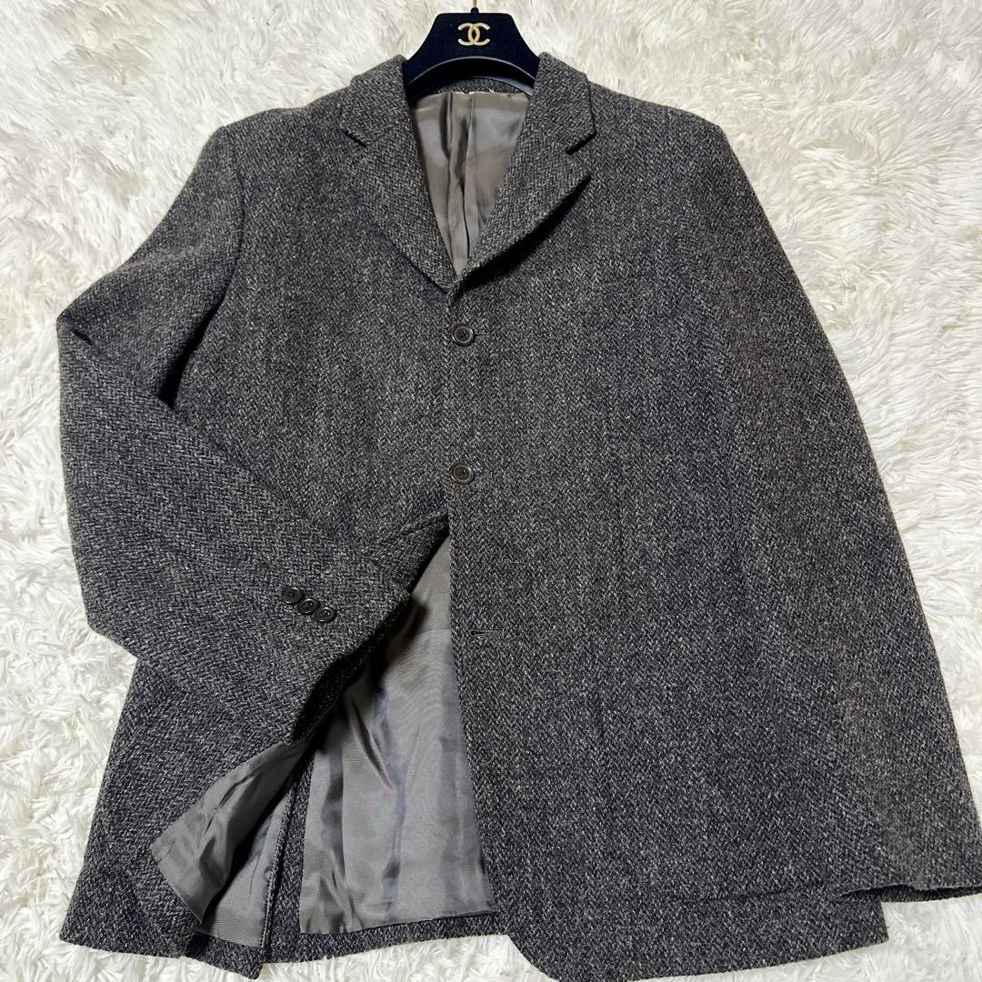 ハリスツイード×TAKEO KIKUCHI タケオキクチ　ヘリンボーン　コート