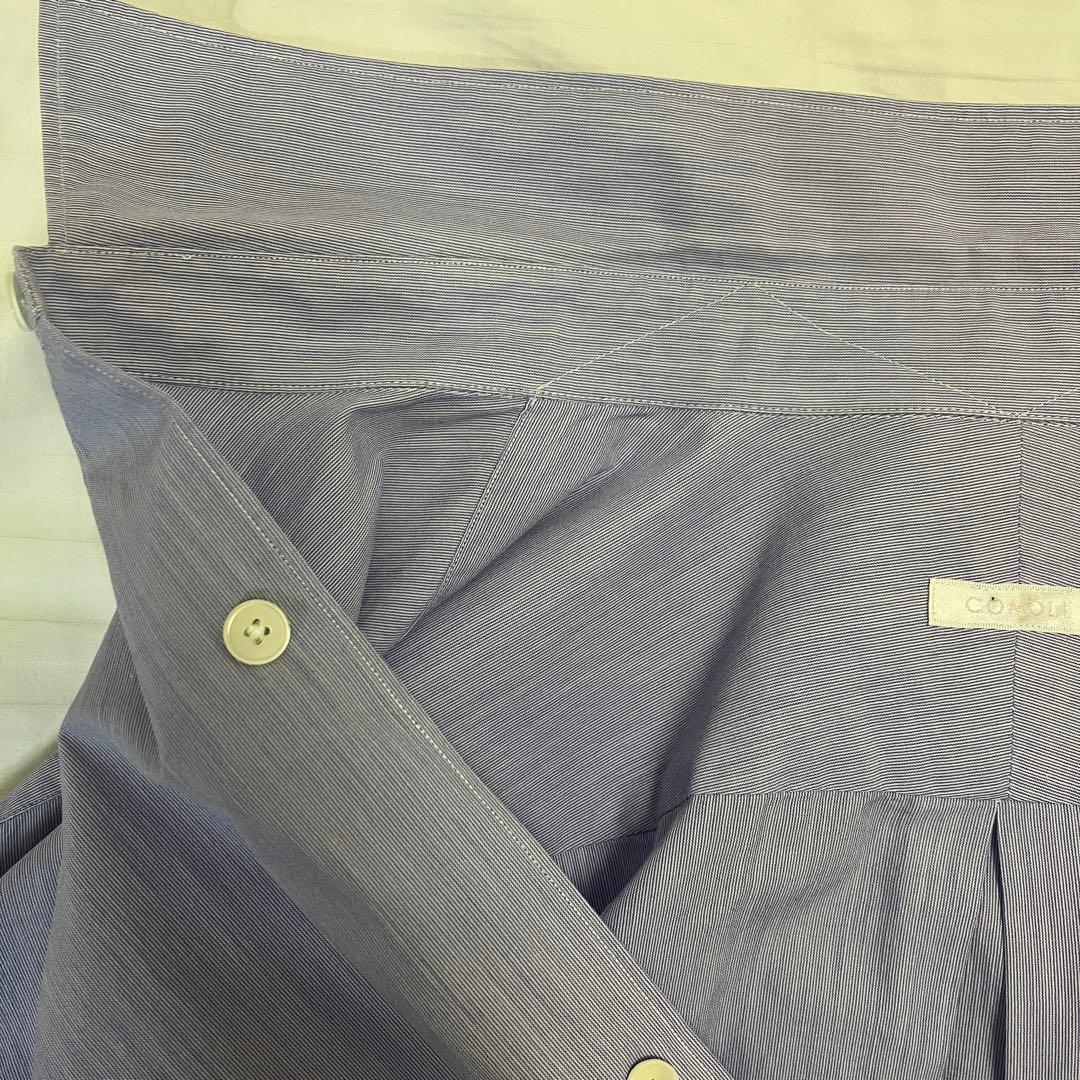 COMOLI コモリシャツ サックス ストライプ サイズ2