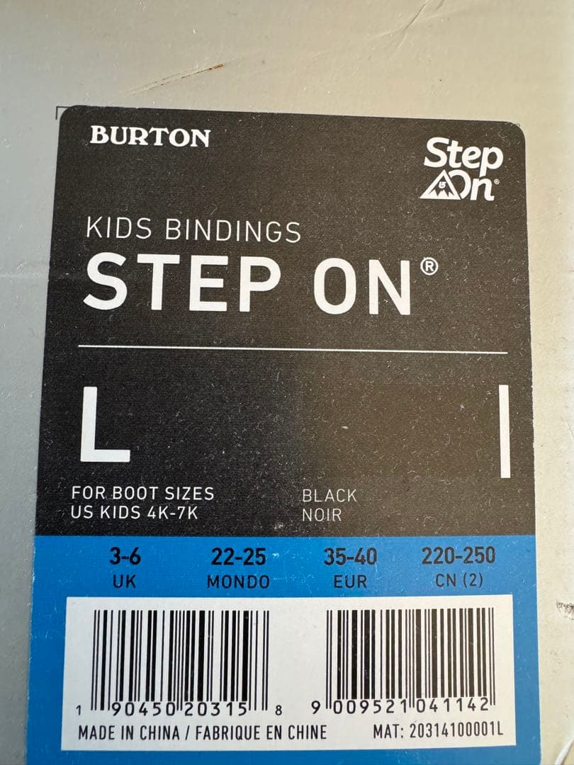 美品　キッズBurton STEP ON ビンディング L