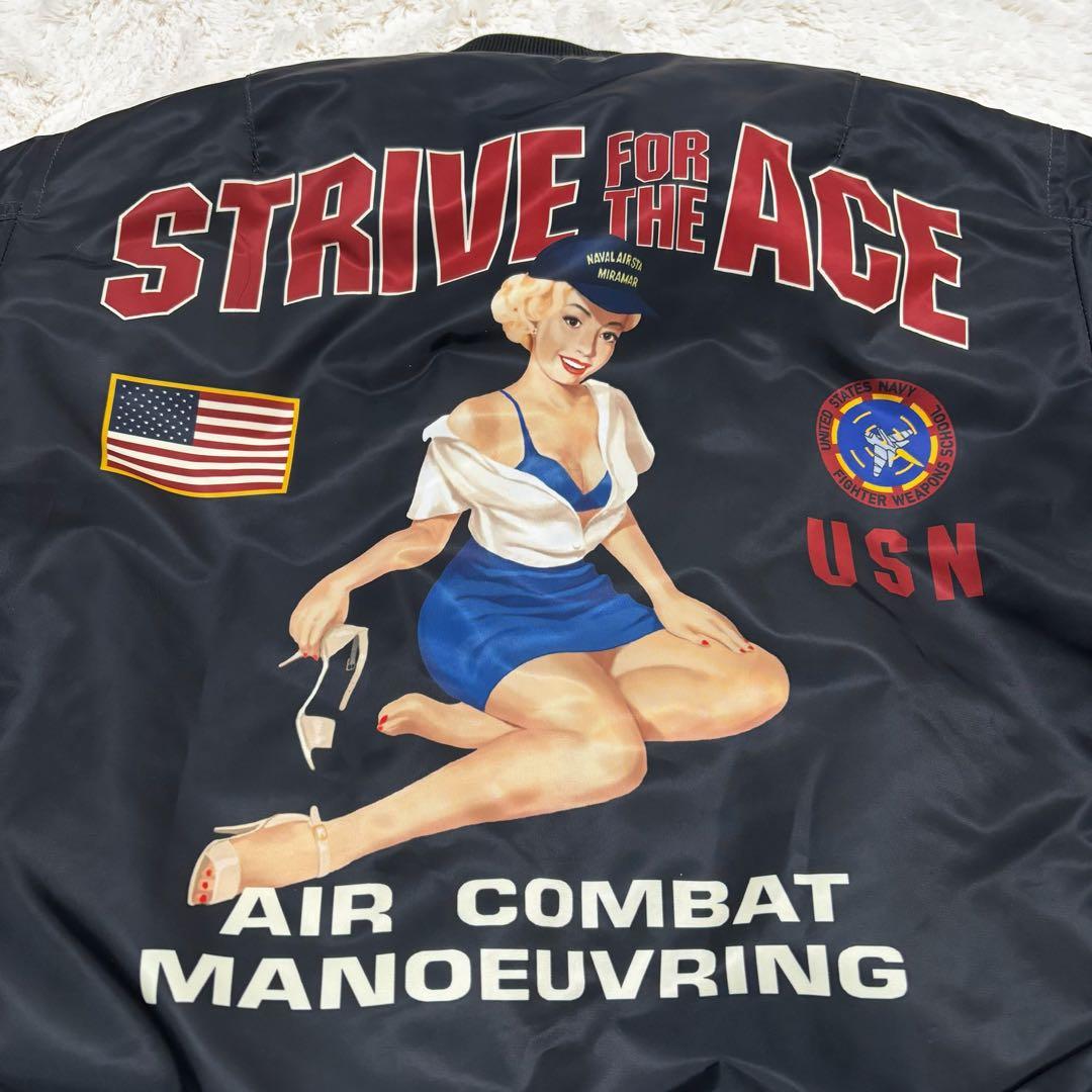 【極美品、即完売品】avirex フライトジャケット　ピンナップガール　Mサイズ