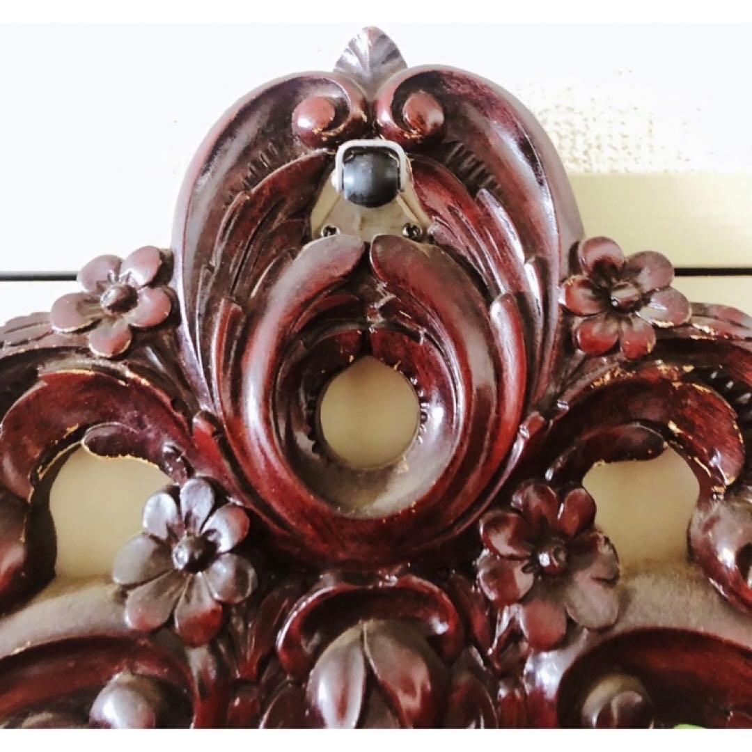 ヴィンテージ アンティーク ロココ調 ウォール ミラー 壁掛け 鏡 大型 木製