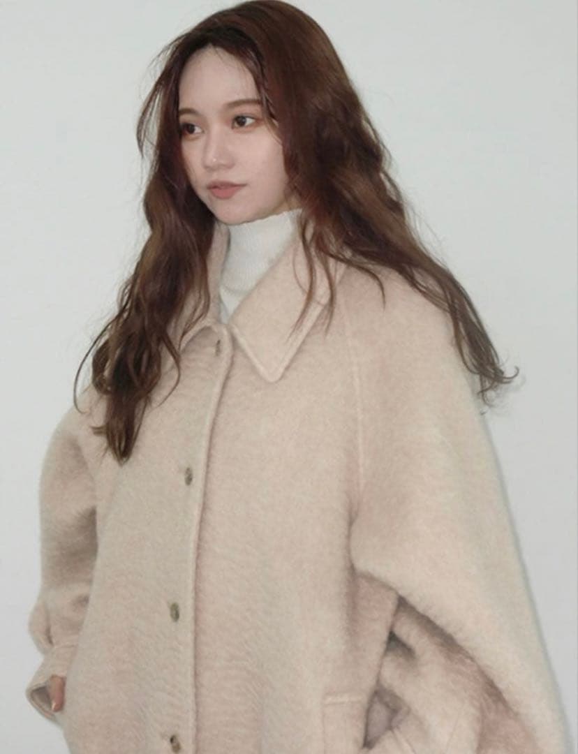 CHAROLラグランスリーブシャギーロングコート