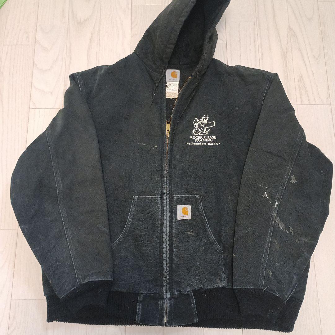 01年 Carharttロゴ入りアクティブジャケット ブラック