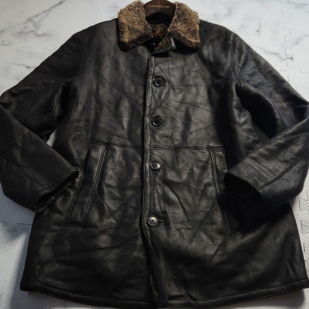 最高級メリノラム使用✨HUGO BOSS レザージャケット リアルムートン 黒