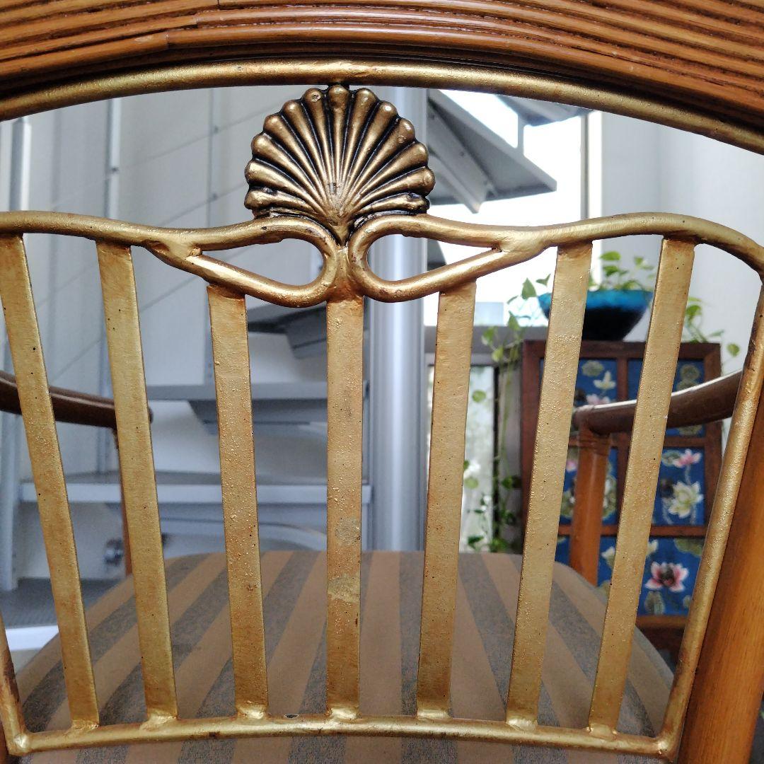 アンティーク OLIVER 海外輸入品 高級 肘付 ラタン アームチェア 一脚