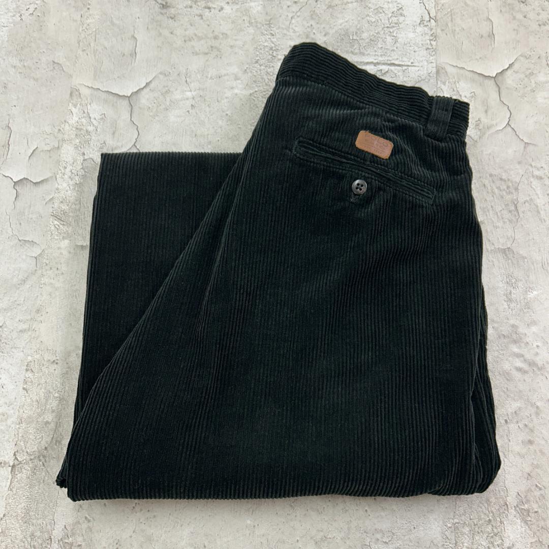 K*様 ラルフローレン　太畝　アメトラ　コーデュロイパンツ　古着　ブラック　W3
