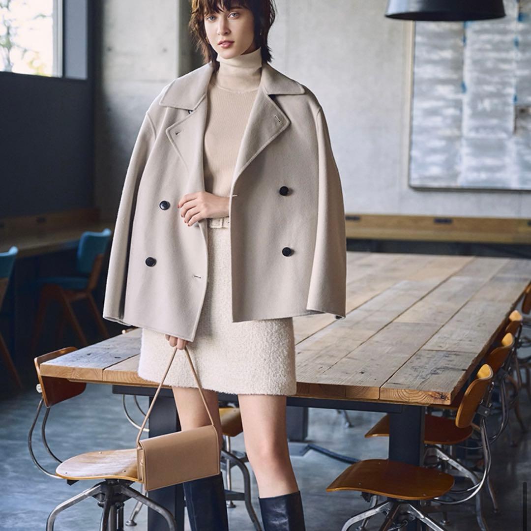 美品 Theory コンボドレス ニットドッキングワンピース ベージュ XS