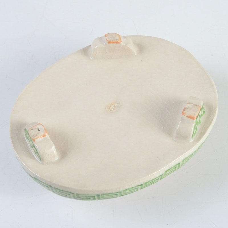 茶道具　九谷焼　九谷峯久　園江久雄作　仁清写　冠　香炉　共箱　V　9422