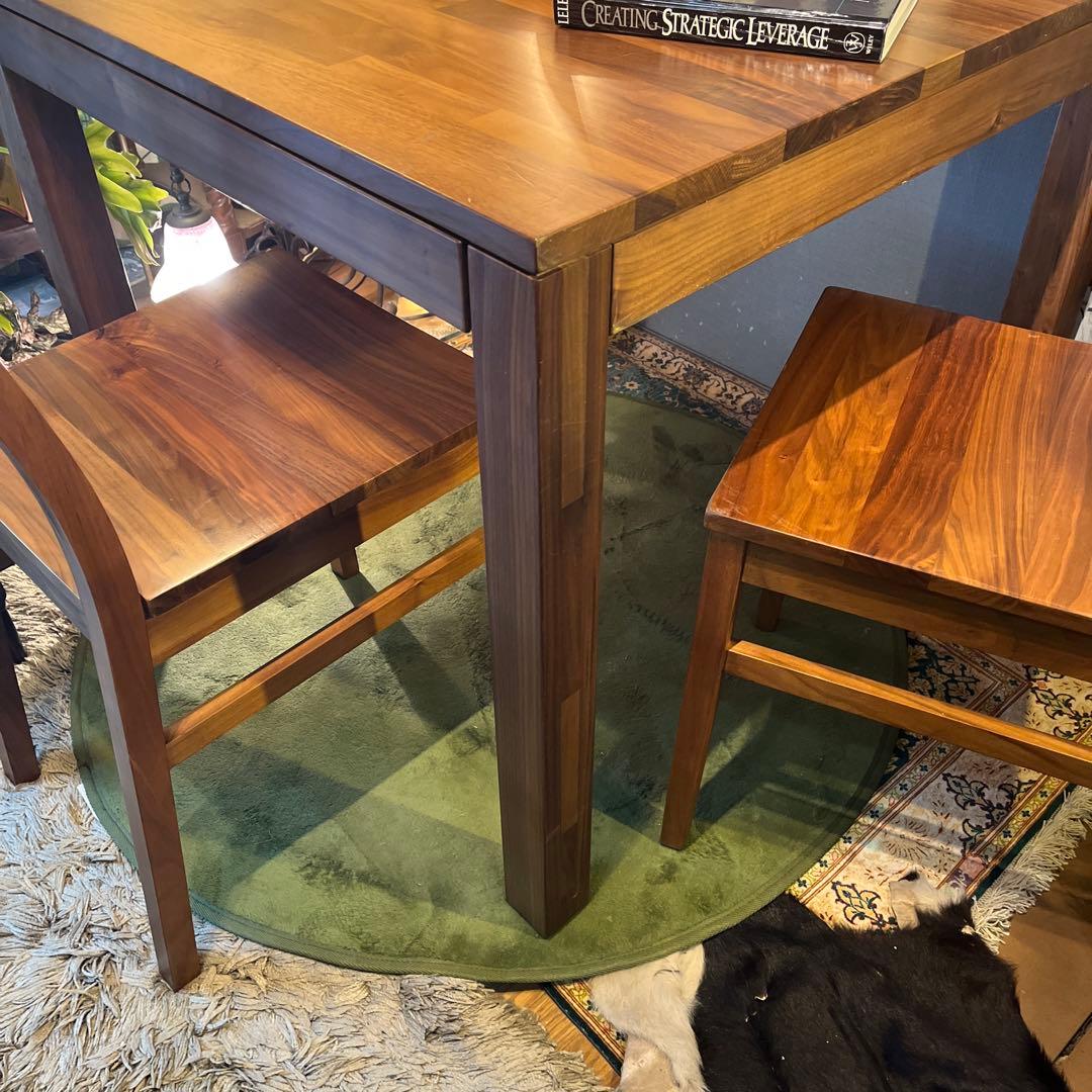 Sale 無印良品　ウォールナット材無垢　引き出し付き　コンパクトテーブル