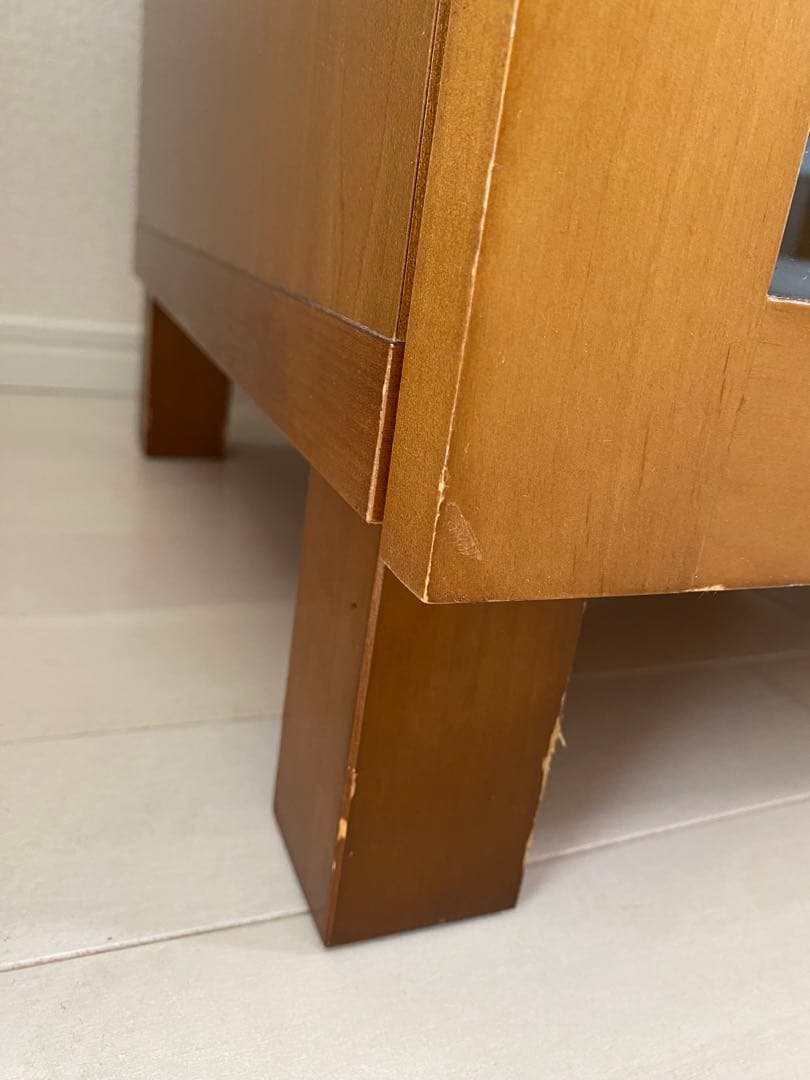 ナチュラルウッド シンプルシェルフ ガラス扉付き