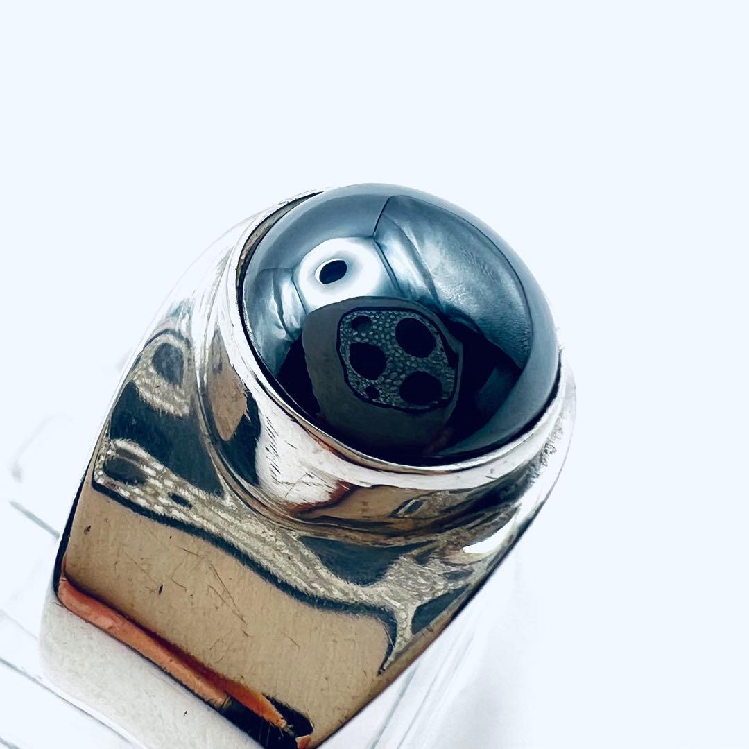 ジョージジェンセン　#124 ヘマタイト　シルバーリング　ヴィンテージ