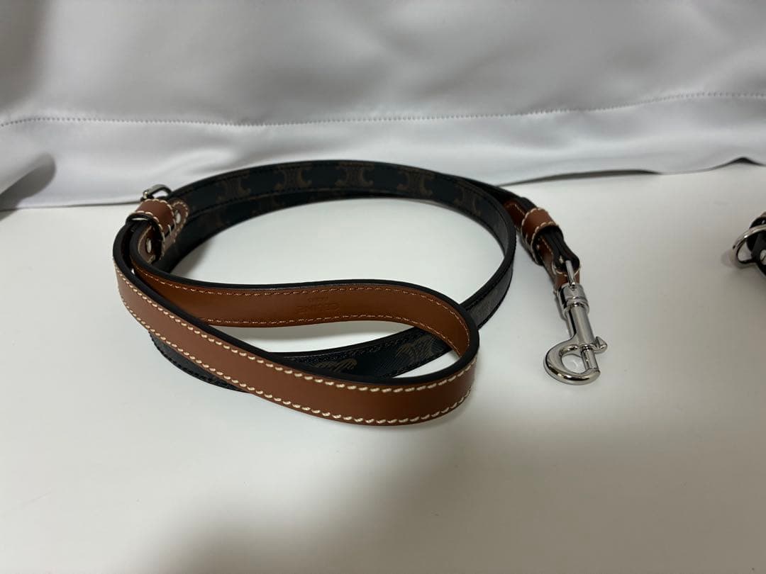 【極美品】セリーヌ　トリオンフ　首輪　リードトップセット　ドッグカラー　現行