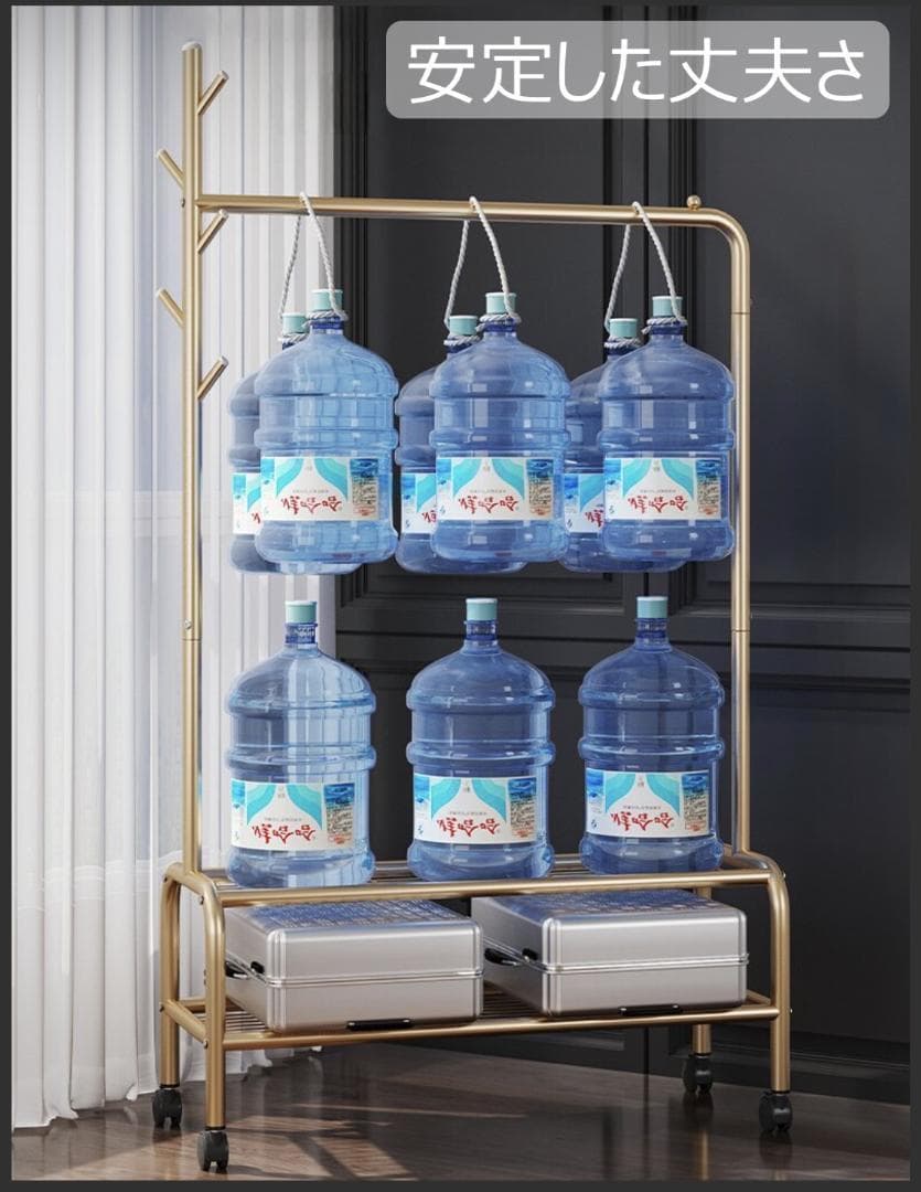 ハンガーラック♡黒 コートハンガー 幅90 棚網2段 キャスター付き