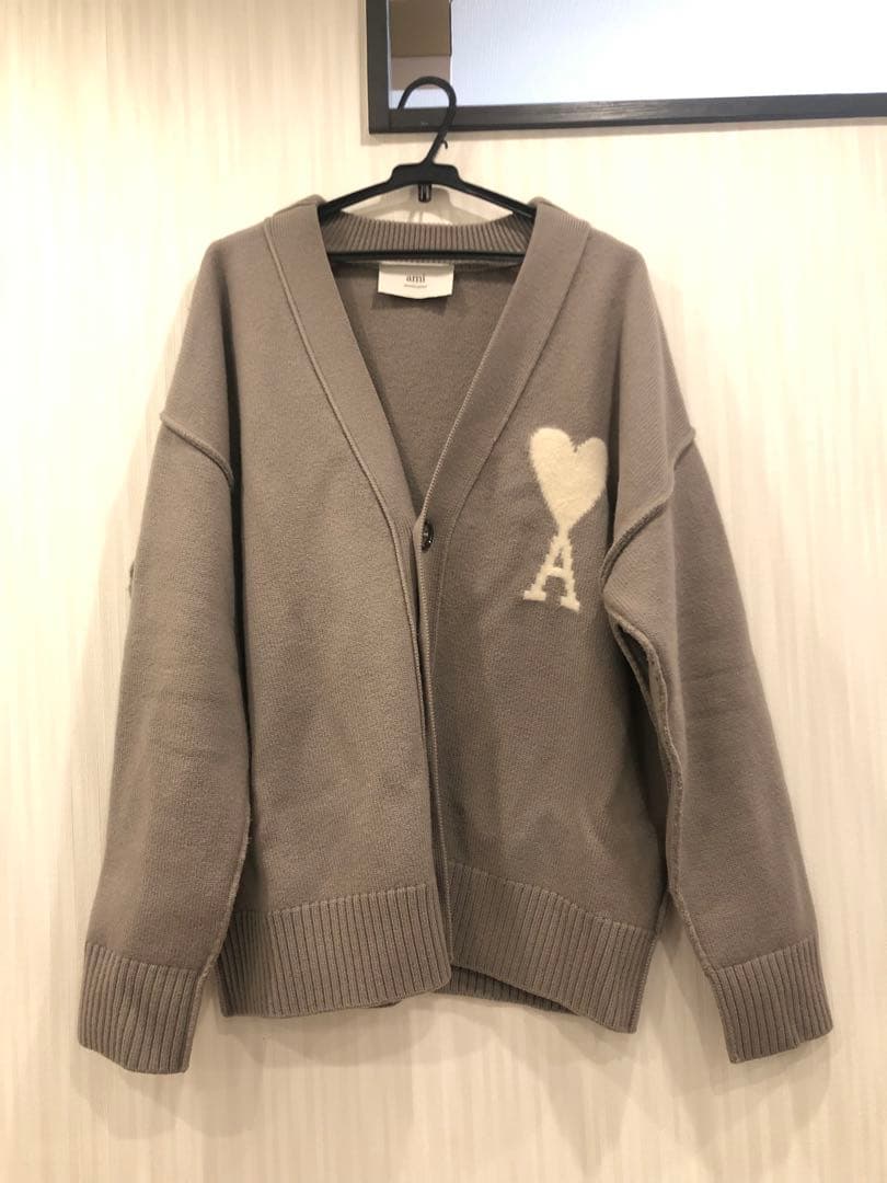 AMI PARIS グレー アルパカ Ami De Coeur カーディガン M