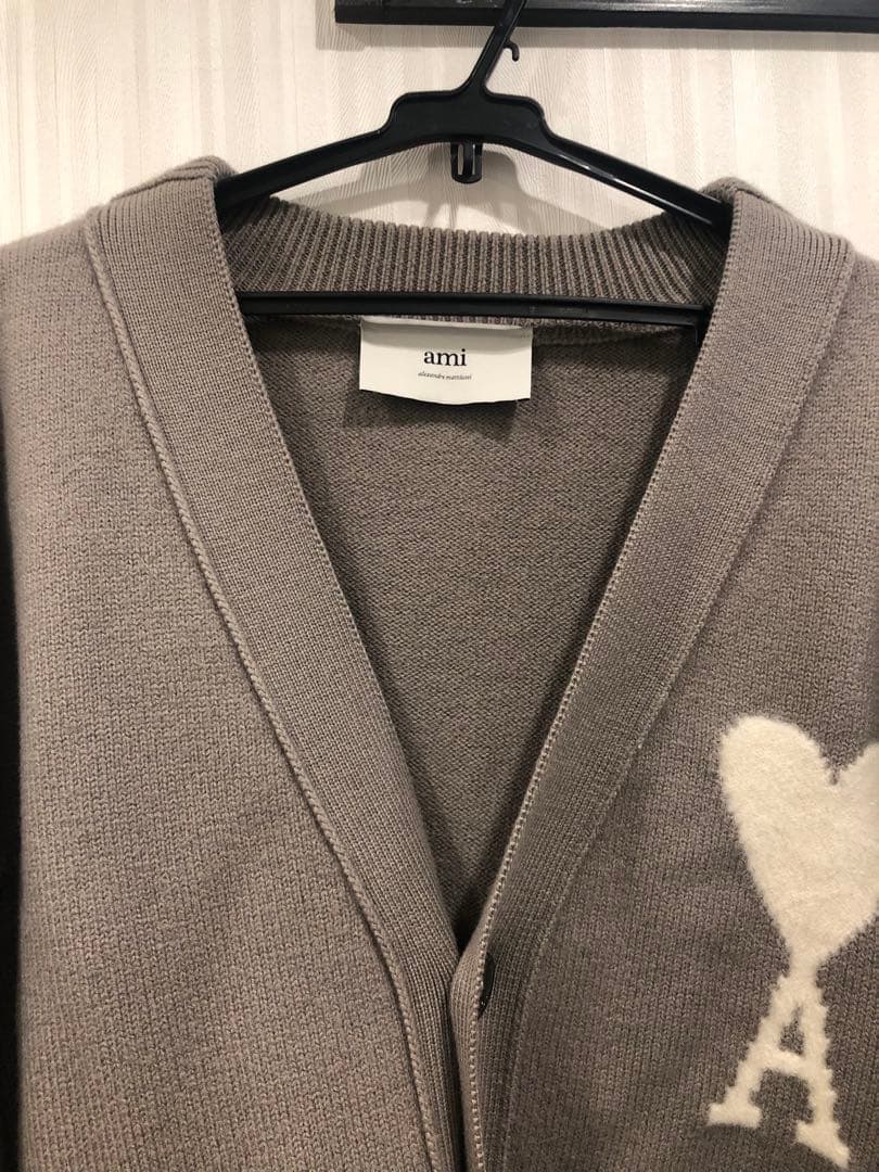 AMI PARIS グレー アルパカ Ami De Coeur カーディガン M
