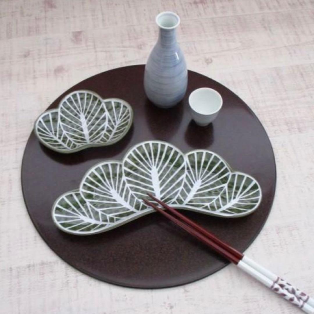 【新品】【大人気】有田焼幸楽窯　錦茶緑銀銘々皿　　　　 縁起物