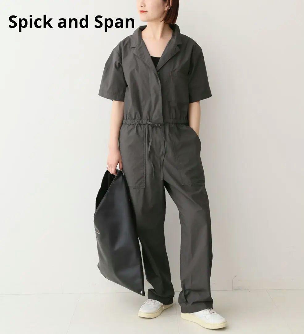 ✨未使用✨Spick＆Span　コットン 半袖ジャンプスーツ　ブラック　38