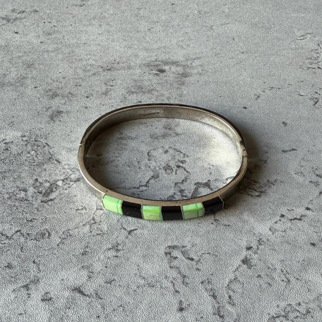 メキシコ製 ヴィンテージ オニキス ONYX バングル ブレスレット 925