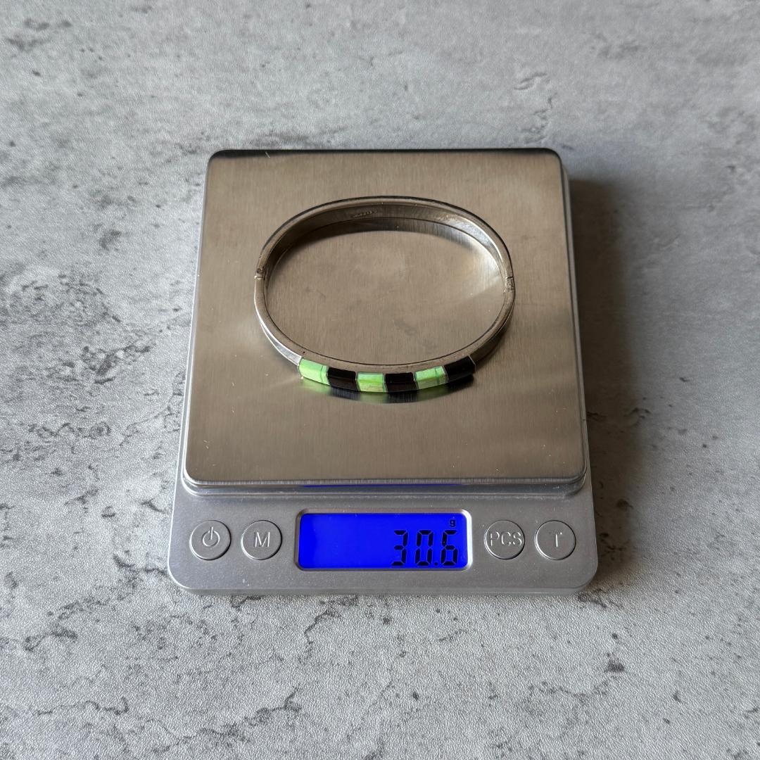 メキシコ製 ヴィンテージ オニキス ONYX バングル ブレスレット 925