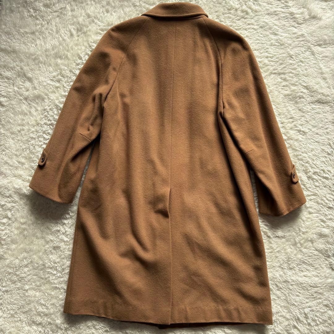 【極上の肌触り】カシミヤ30%混 ロングステンカラーコート キャメル Mサイズ