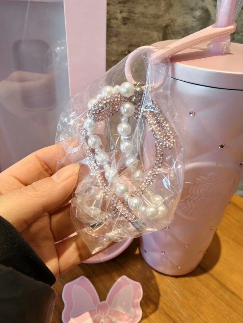 中国スターバックス　ステンレスタンブラー　ラインストーン　バレンタイン　②