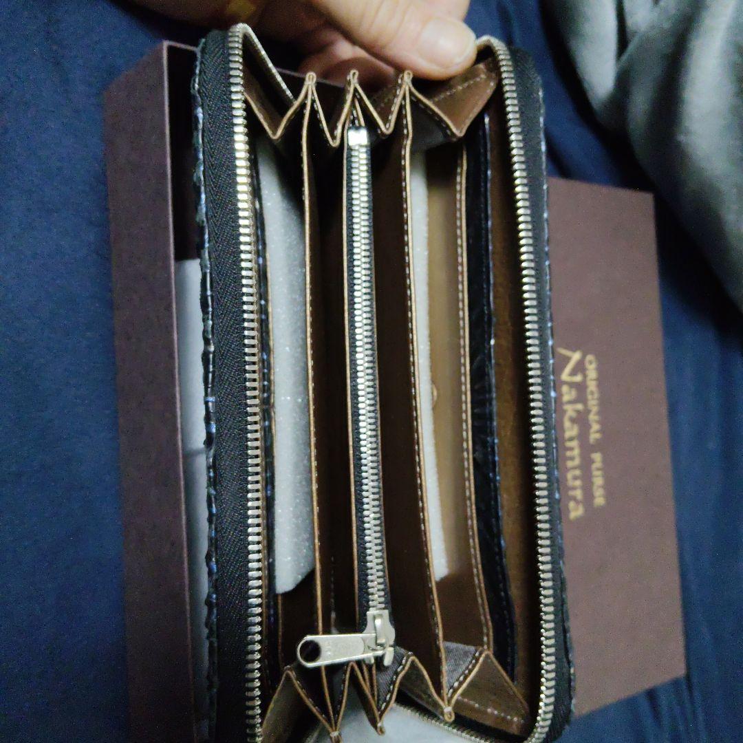 オリジナルパースNakamura パイソンレザー長財布 　中古良品