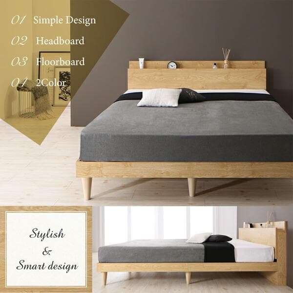 すのこベッド　セミダブル【マットレス付き】送料込み！最安値！【ナチュラル】