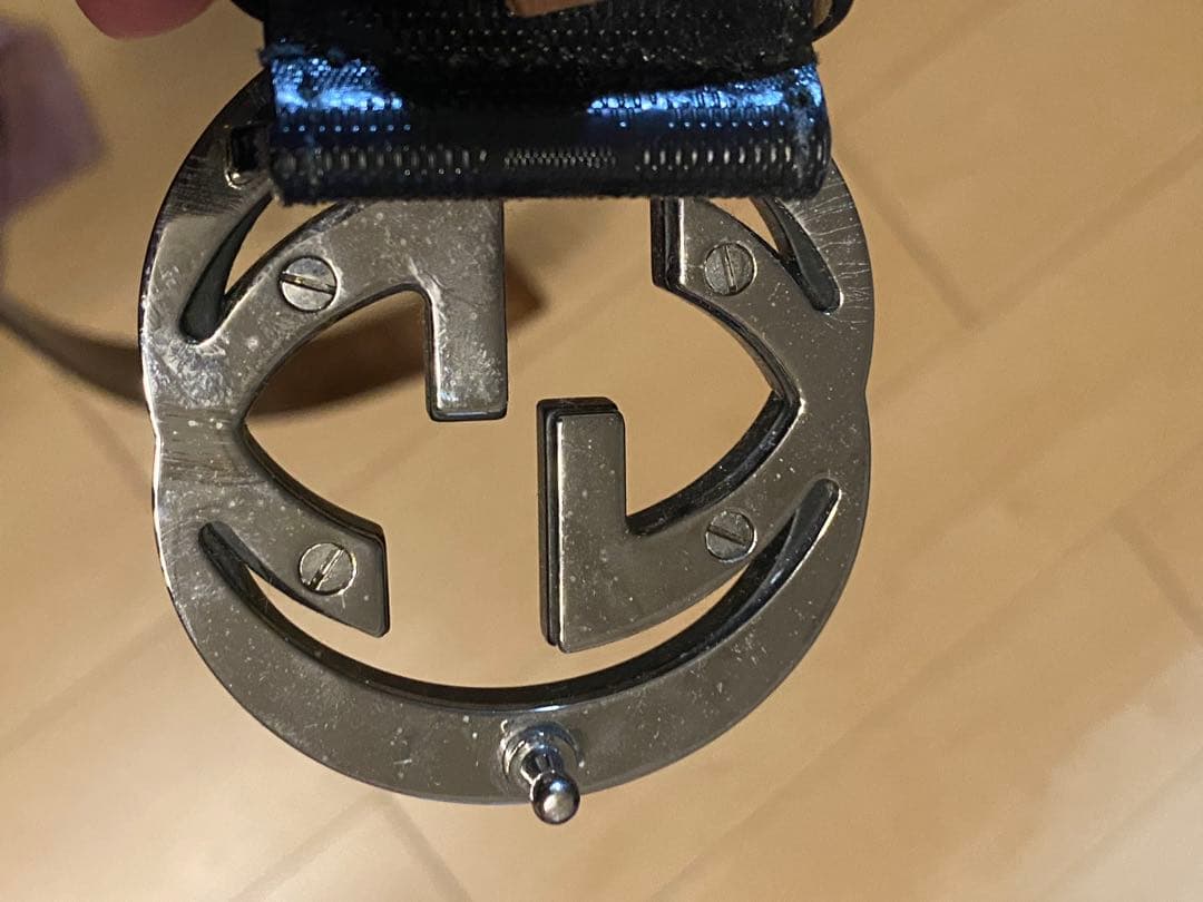 GUCCI GG インプリメ　インターロッキン　ブラック レザーベルト 美品