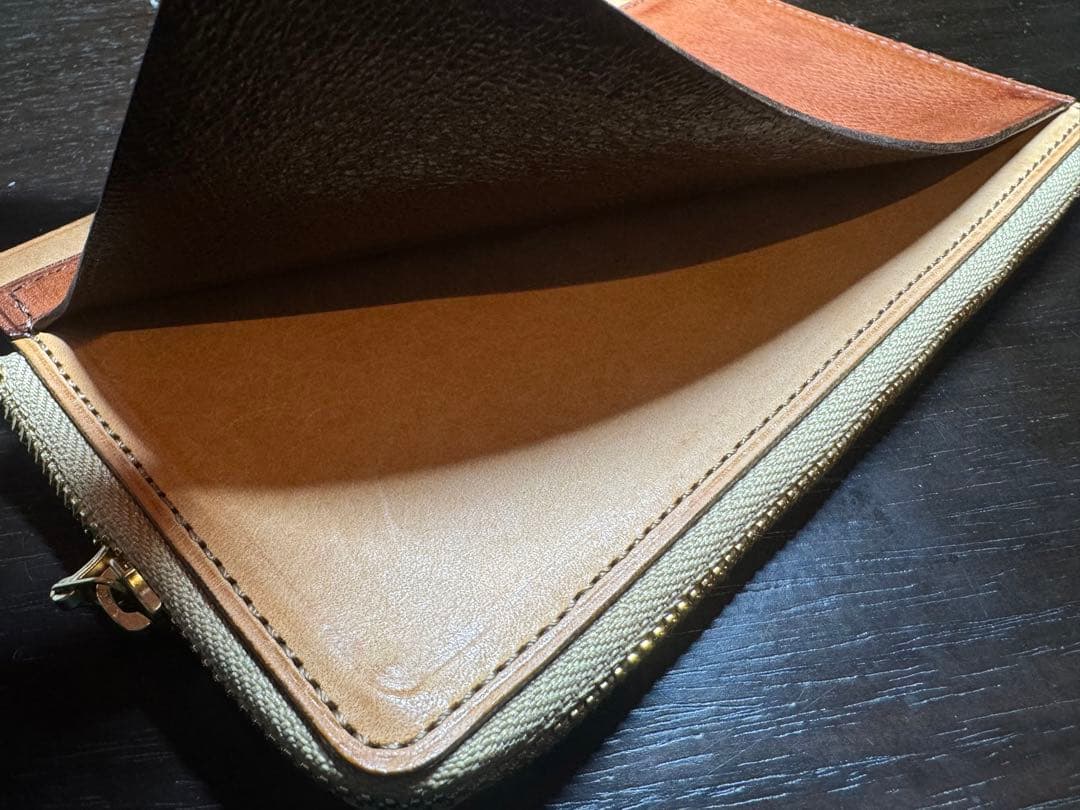 odoruリフィルジッパーポーチ バイブル ブラウンレザー 6穴リフィル