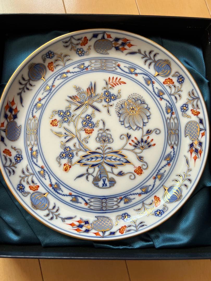 マイセン　朱金オニオンプレート