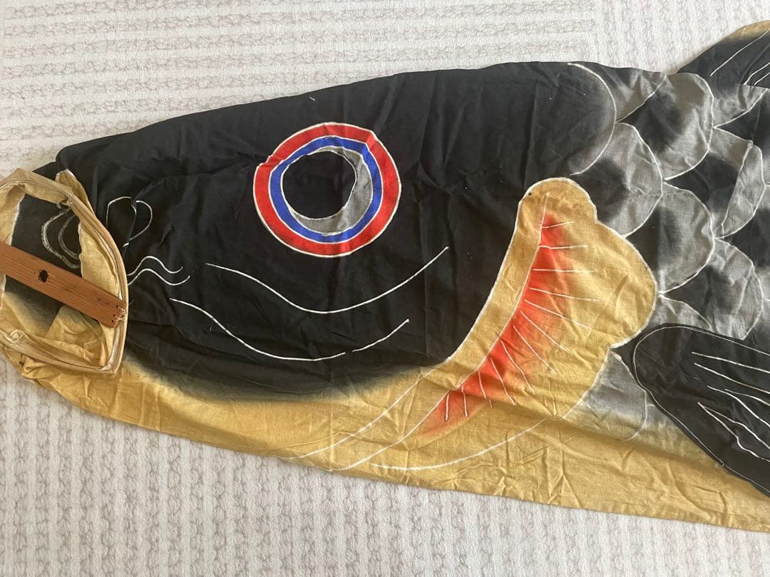 大きい昭和ビンテージ鯉のぼり真鯉と緋鯉セット　レトロ