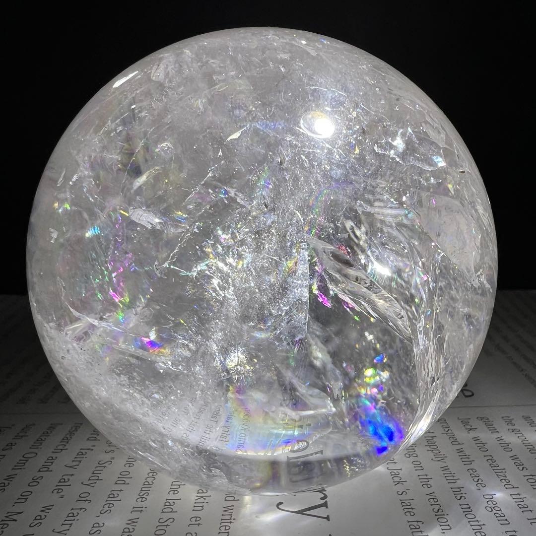 ✳️極品✨美煌なレインボーと透明度‼️ハイクオリティ✨レインボー 水晶 丸玉 天然石
