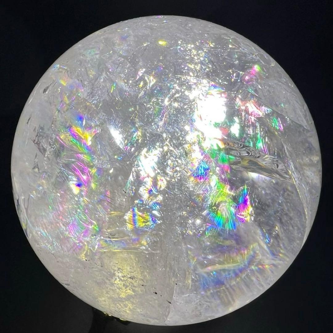 ✳️極品✨美煌なレインボーと透明度‼️ハイクオリティ✨レインボー 水晶 丸玉 天然石