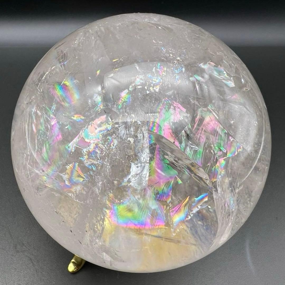 ✳️極品✨美煌なレインボーと透明度‼️ハイクオリティ✨レインボー 水晶 丸玉 天然石