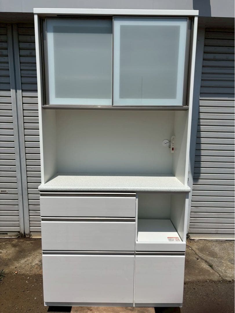 ニトリ キッチンボード 食器棚 アルミナ3 100KB WH