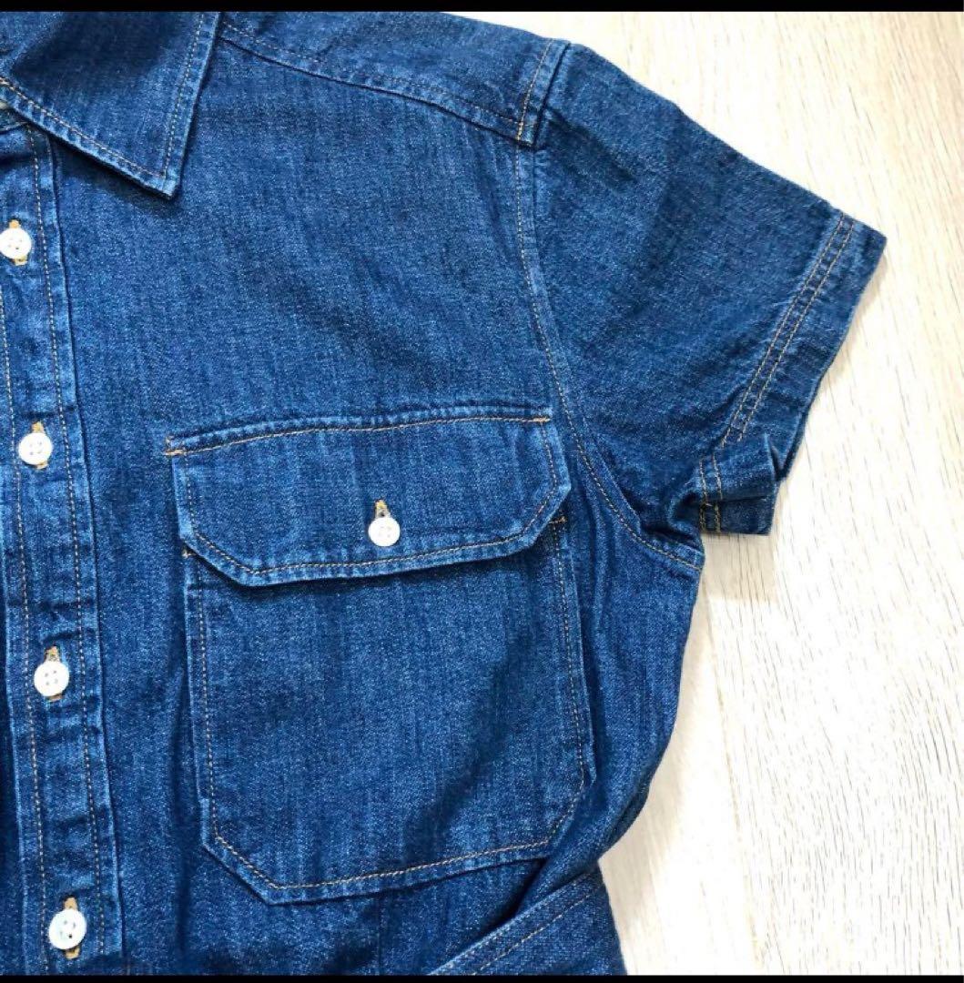 ポロラルフローレン 2ベルデッドティアードコットンドレスSデニムワンピース