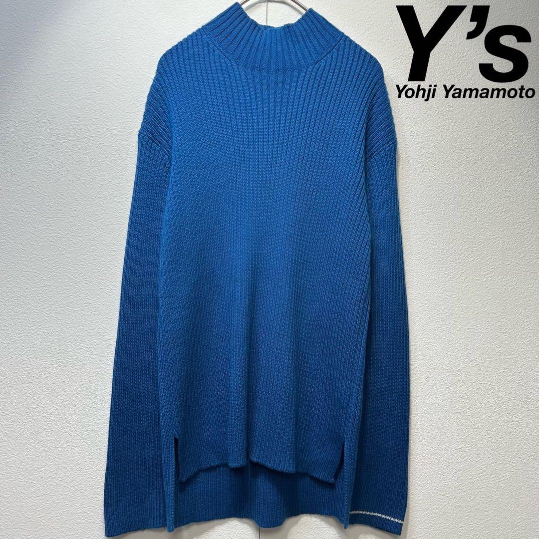 希少 美品 ワイズ ヨウジヤマモト ウール ハイネック デザイン リブ ニット