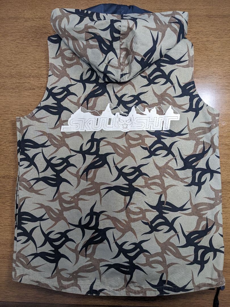 【希少品】skullshit リバーシブル ベスト ジャケ トライバルカモ