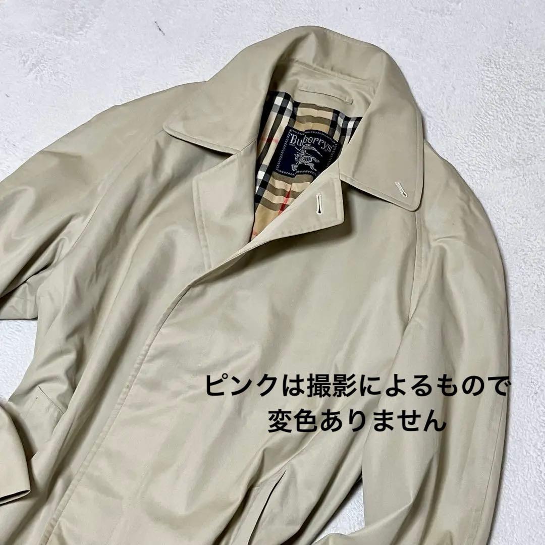 バーバリー　ステンカラーコート　ロング　裏ノバチェック総柄　大きめゆったり　XL