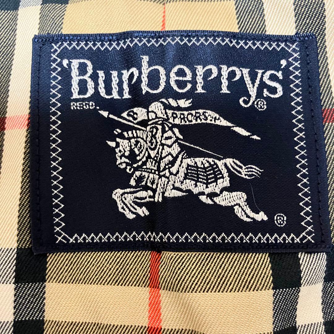 バーバリー　ステンカラーコート　ロング　裏ノバチェック総柄　大きめゆったり　XL