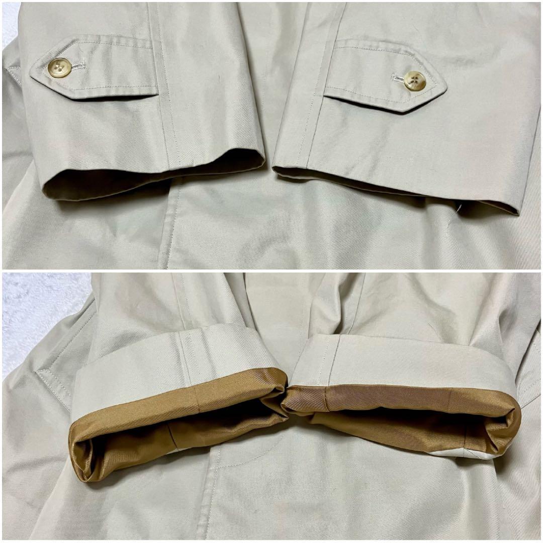 バーバリー　ステンカラーコート　ロング　裏ノバチェック総柄　大きめゆったり　XL