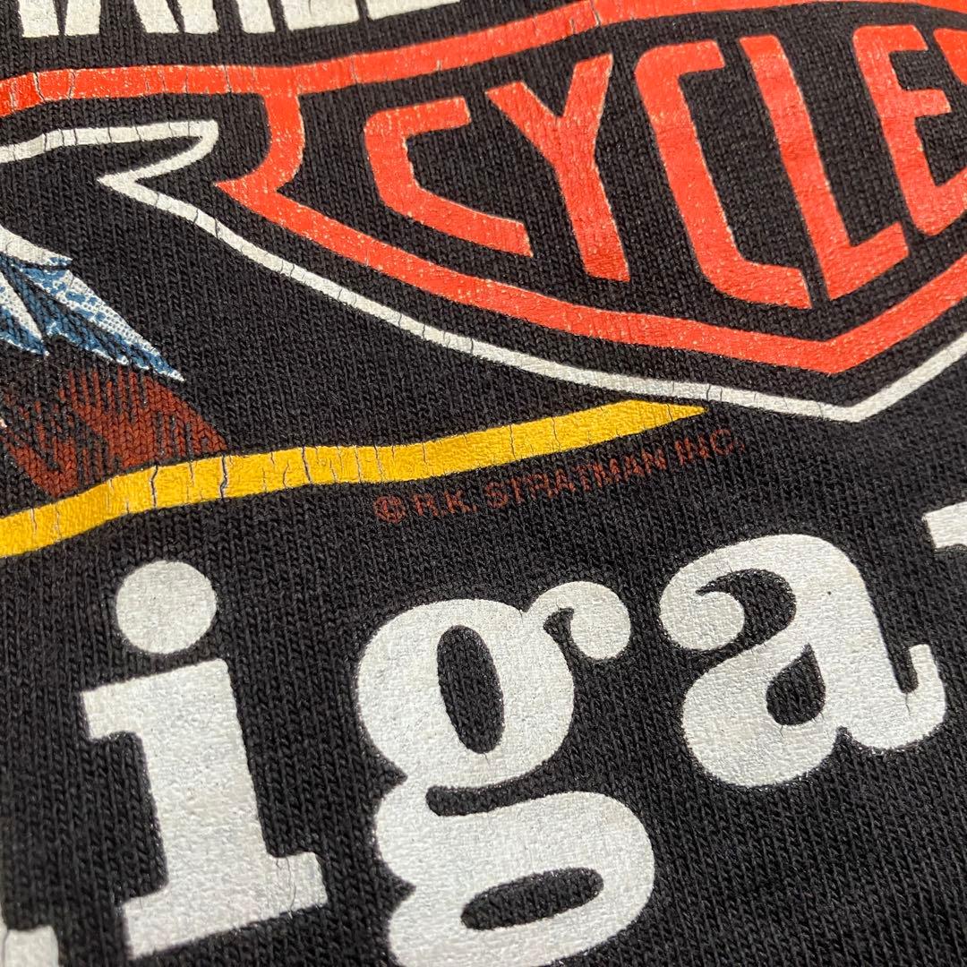 USA製 ハーレーダビッドソン ブルーフレイム　ロンt 長袖　ブラック　Ｌ