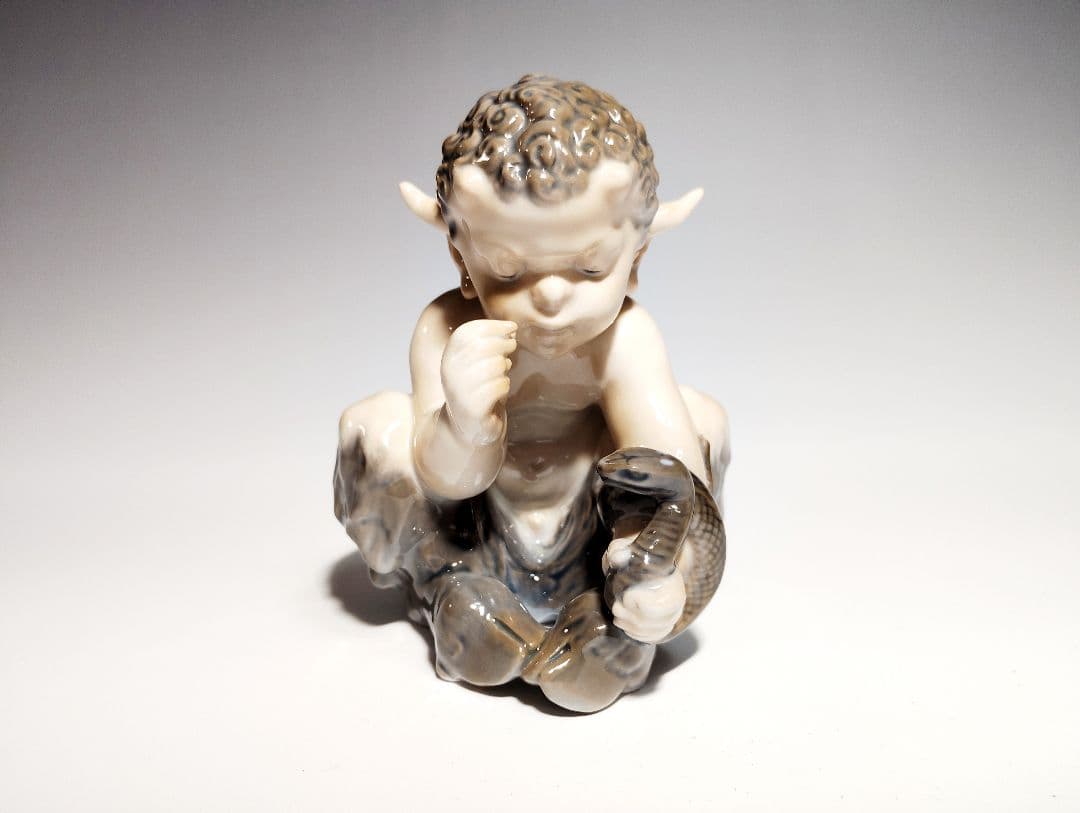 ★欠けなし超美品★ロイヤルコペンハーゲン フィギュリン ファウヌス　牧羊神とヘビ