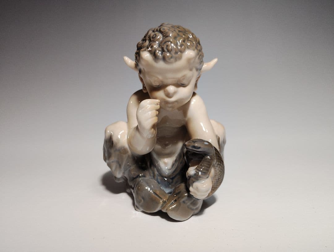 ★欠けなし超美品★ロイヤルコペンハーゲン フィギュリン ファウヌス　牧羊神とヘビ