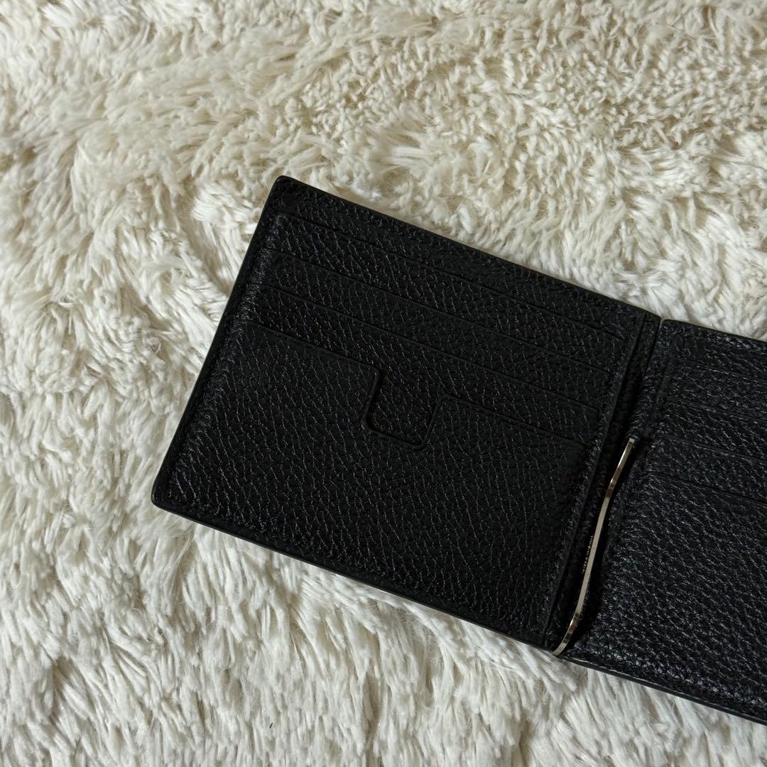 ⭐️未使用級⭐️　トムフォード　マネークリップ　二つ折り財布　ブラック　レザー